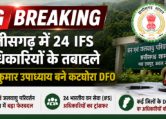 छत्तीसगढ़ में 24 IFS अधिकारियों के तबादले, जितेंद्र कुमार उपाध्याय बने कटघोरा DFO, कई जिलों में बदली जिम्मेदारी